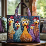 Handgefertigte Tasche – Fünf farbige Hühner