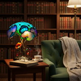 Boho-Chic-Pilzlampe mit Blumenmotiv