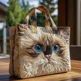 Handgefertigte Tasche – Weisse Katze mit blauen Augen