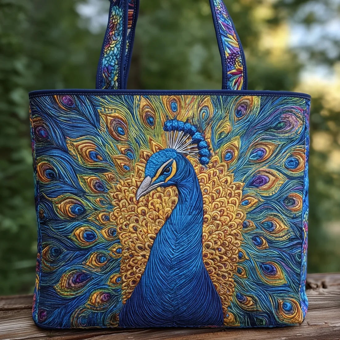 Handgefertigte Tasche – Königlicher Pfau
