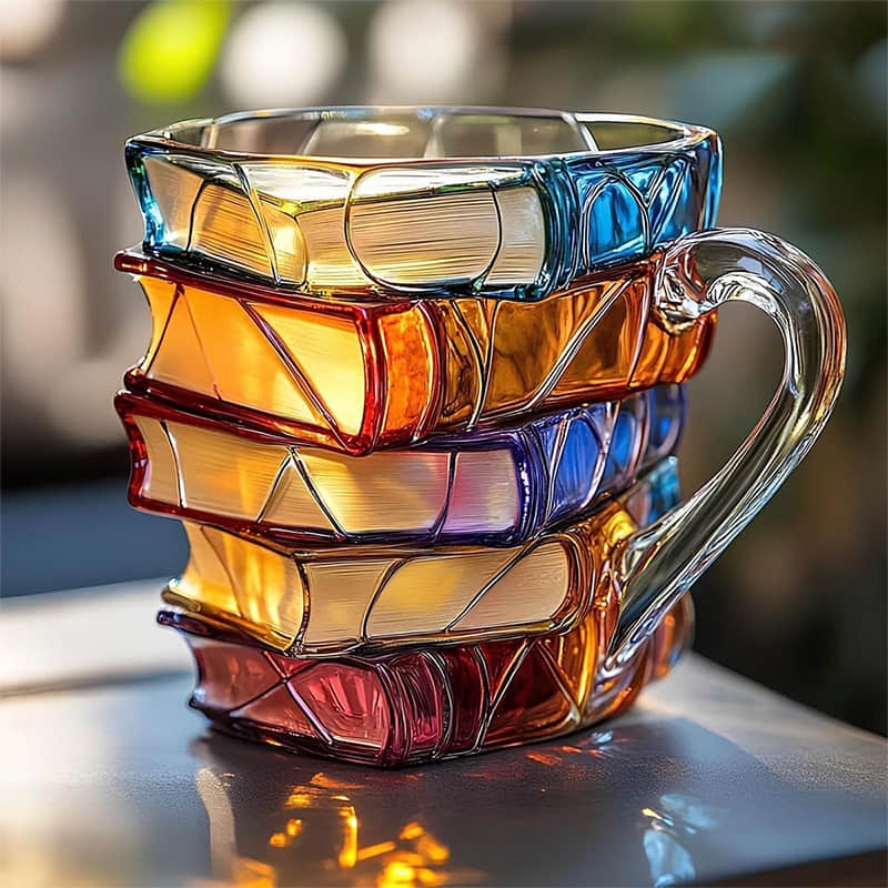 Handgefertigte 3D-Glückstasse für Bücherfreunde