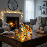 Bulldogge in Bewegung – Leuchtendes Designobjekt