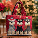 Handgefertigte Tasche – Schnauzer-Trio