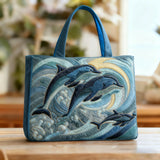 Handgefertigte Tasche – Delfin im Ozean