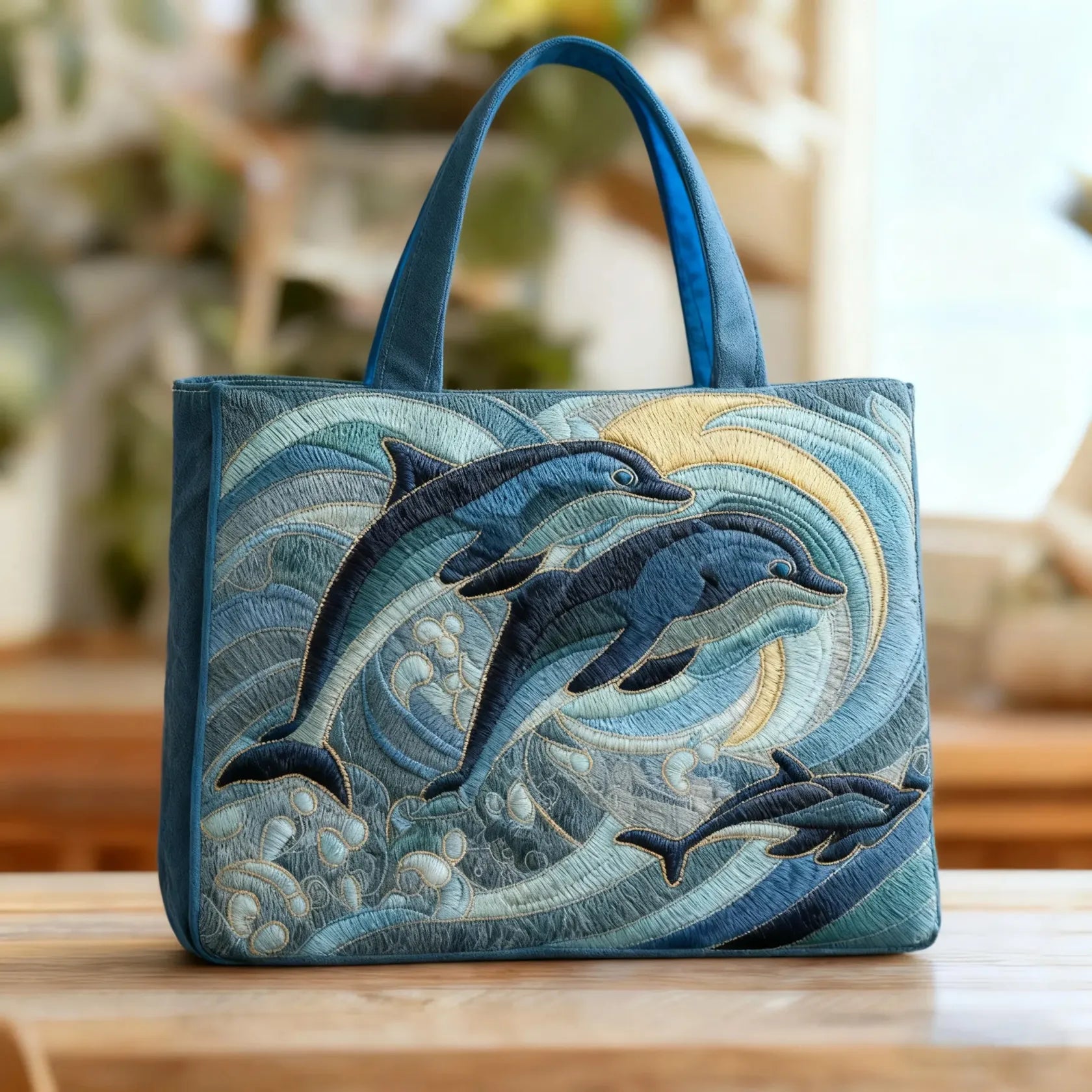 Handgefertigte Tasche – Delfin im Ozean