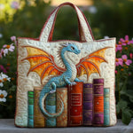 Wattierte Tasche – Smaragdgrüner Bücherdrache