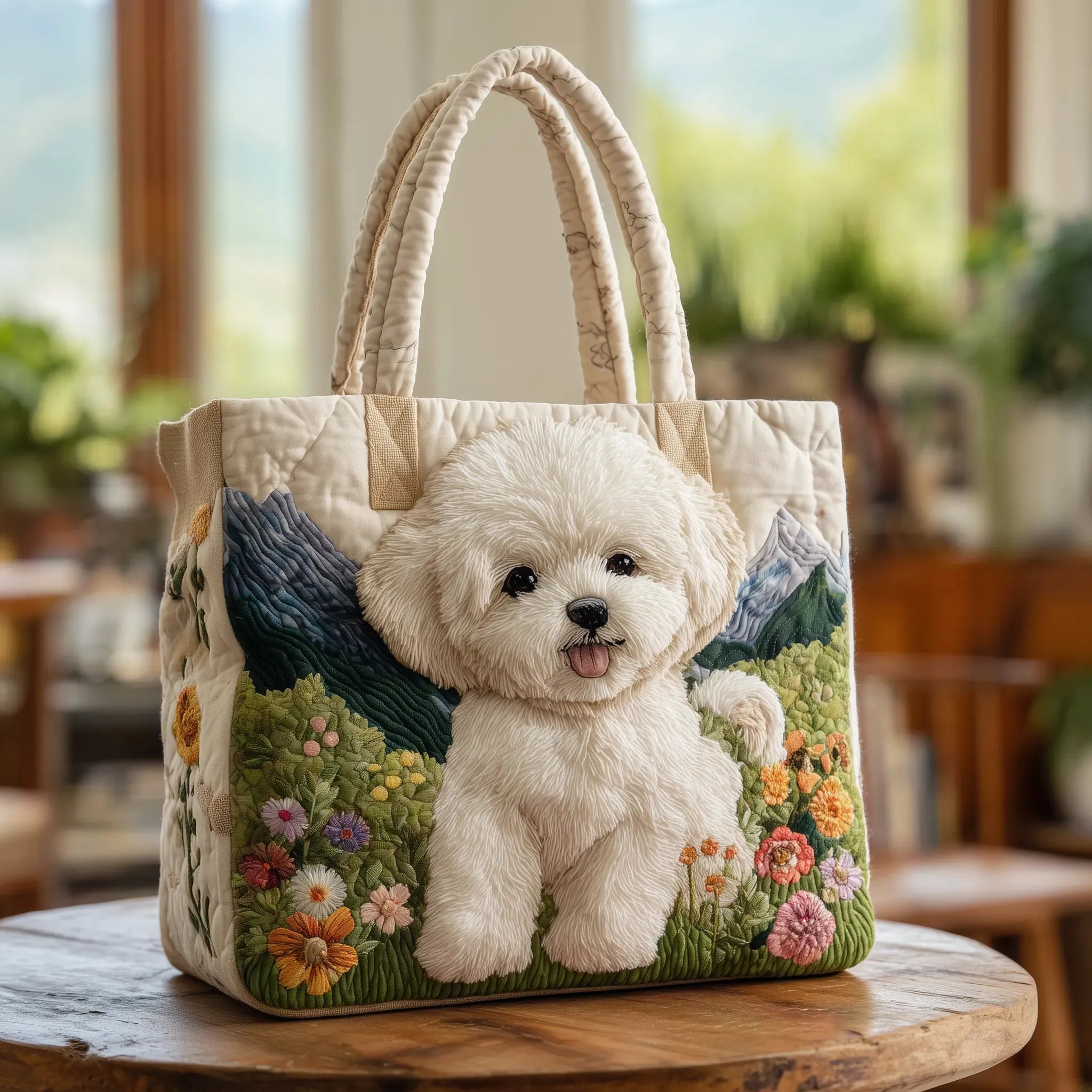 Handgefertigte wattierte Tasche – Verzauberter Hund