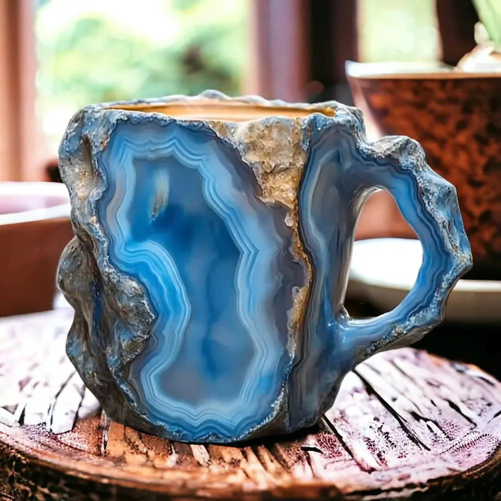 Mineral-Kaffeetasse mit Kristalloptik