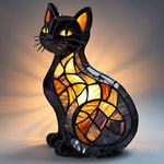 Leuchtende Katze um Mitternacht