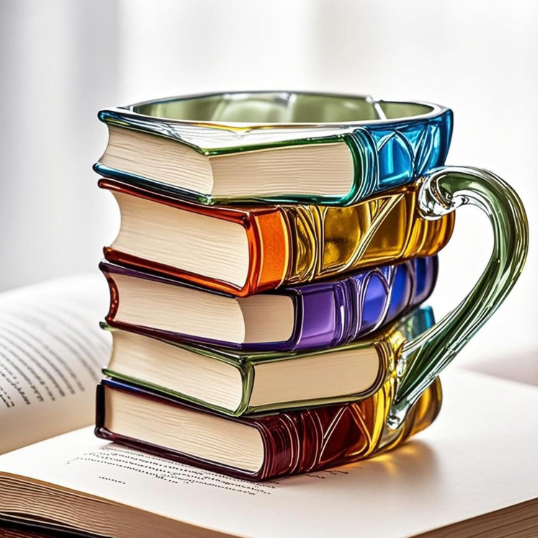 Handgefertigte Aurora 3D-Büchertasse