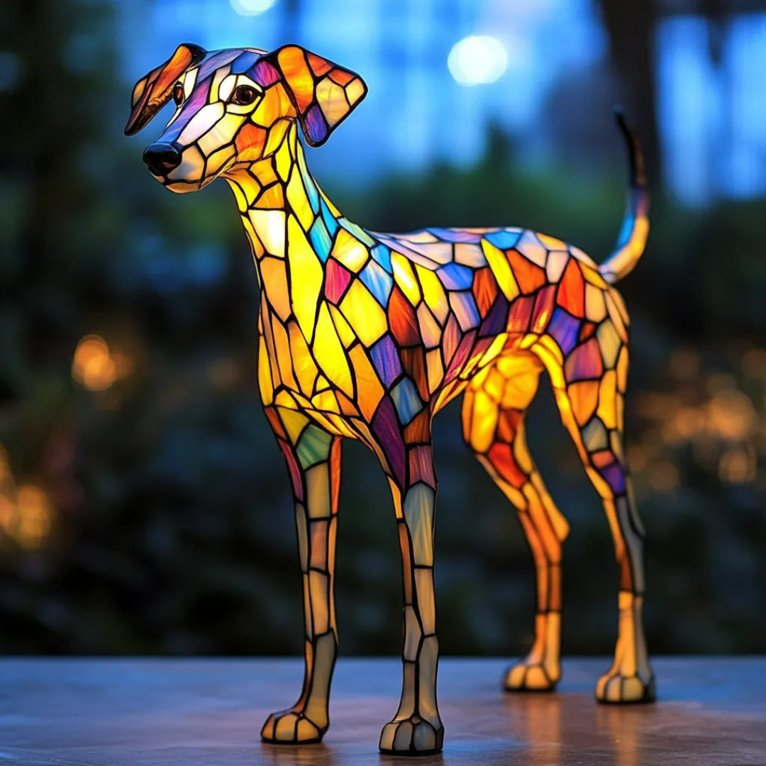 Whippet-inspirierte Glaslampe