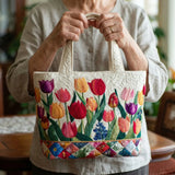 Wattierte Tragetasche – Tulpengarten