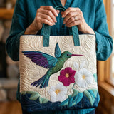 Wattierte Tasche – Kolibri und weisse Blüte