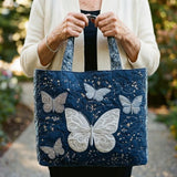 Handgefertigte Tasche – Silberner Schmetterling