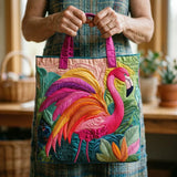 Wattierte Tragetasche – Regenbogen-Flamingo