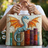 Wattierte Tasche – Smaragdgrüner Bücherdrache